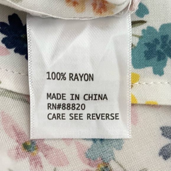 Cynthia Rowley Multicoloured Floral Top, Size Large - Picture 7 of 8